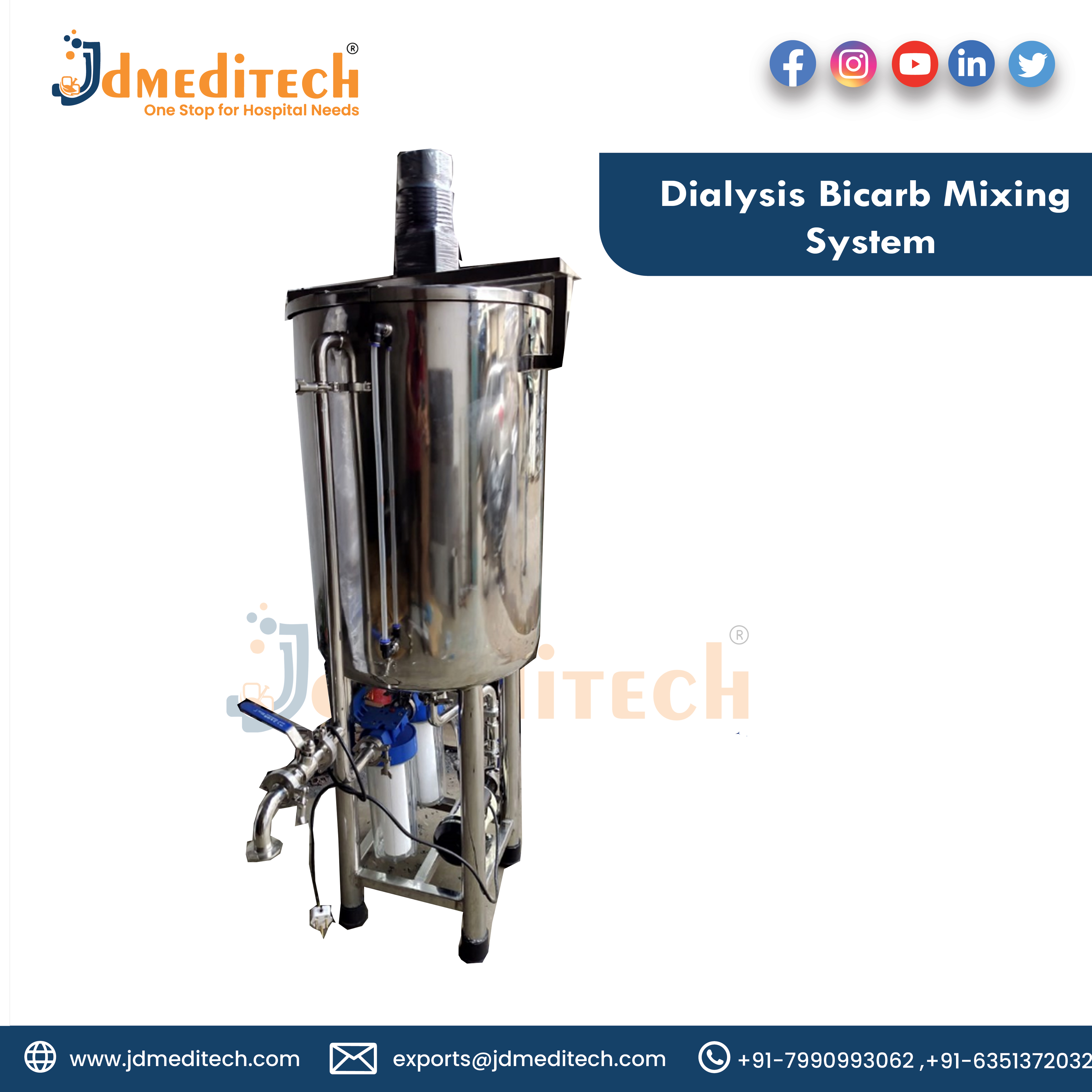 Bicarbonate Mixer for Haemodialysis jdmeditech